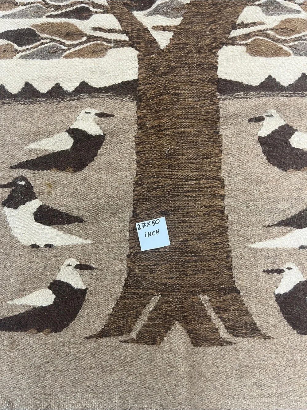 Handwoven Beige and Brown Tree Wall Hanging - Brand:
